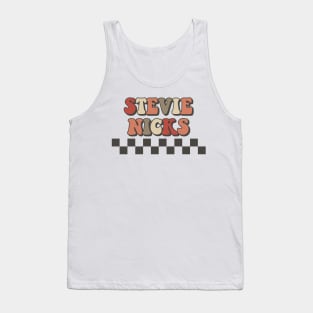 Stevie Nicks Checkered Retro Groovy Style Tank Top